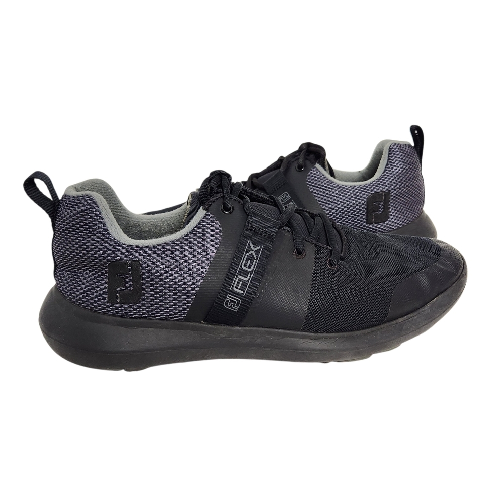 FootJoy FJ Flex Mens Size 8M Black/Gray Athletic Spikeless Golf Sneakers Shoes